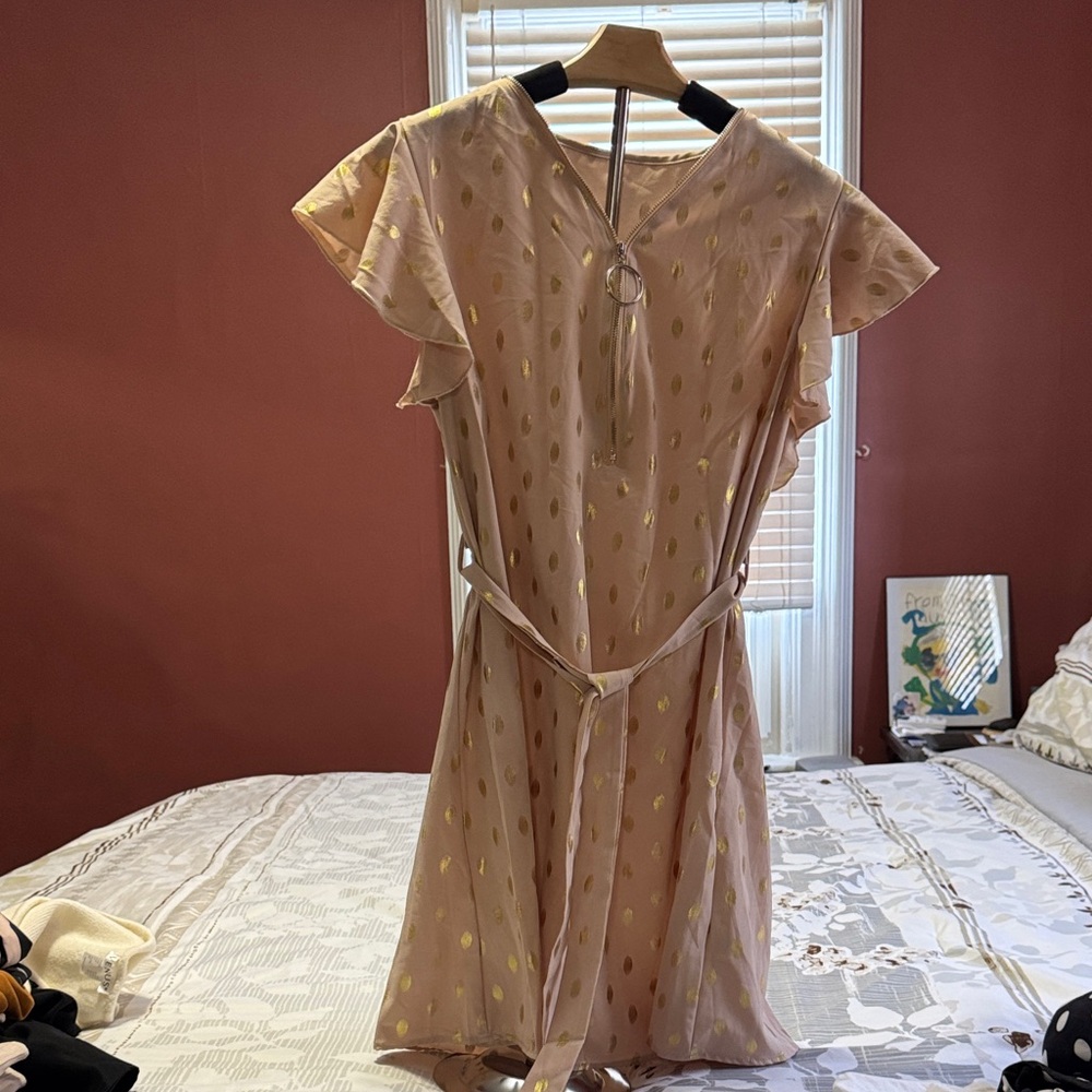 SHEIN Gold Dot Mini Dress